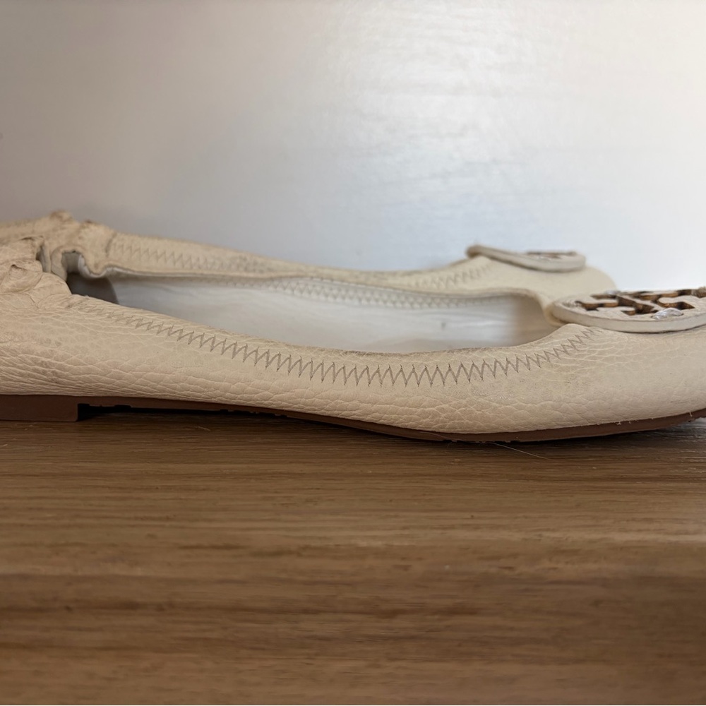 Tory Burch Beige Leather Flats - Picture 2 of 5